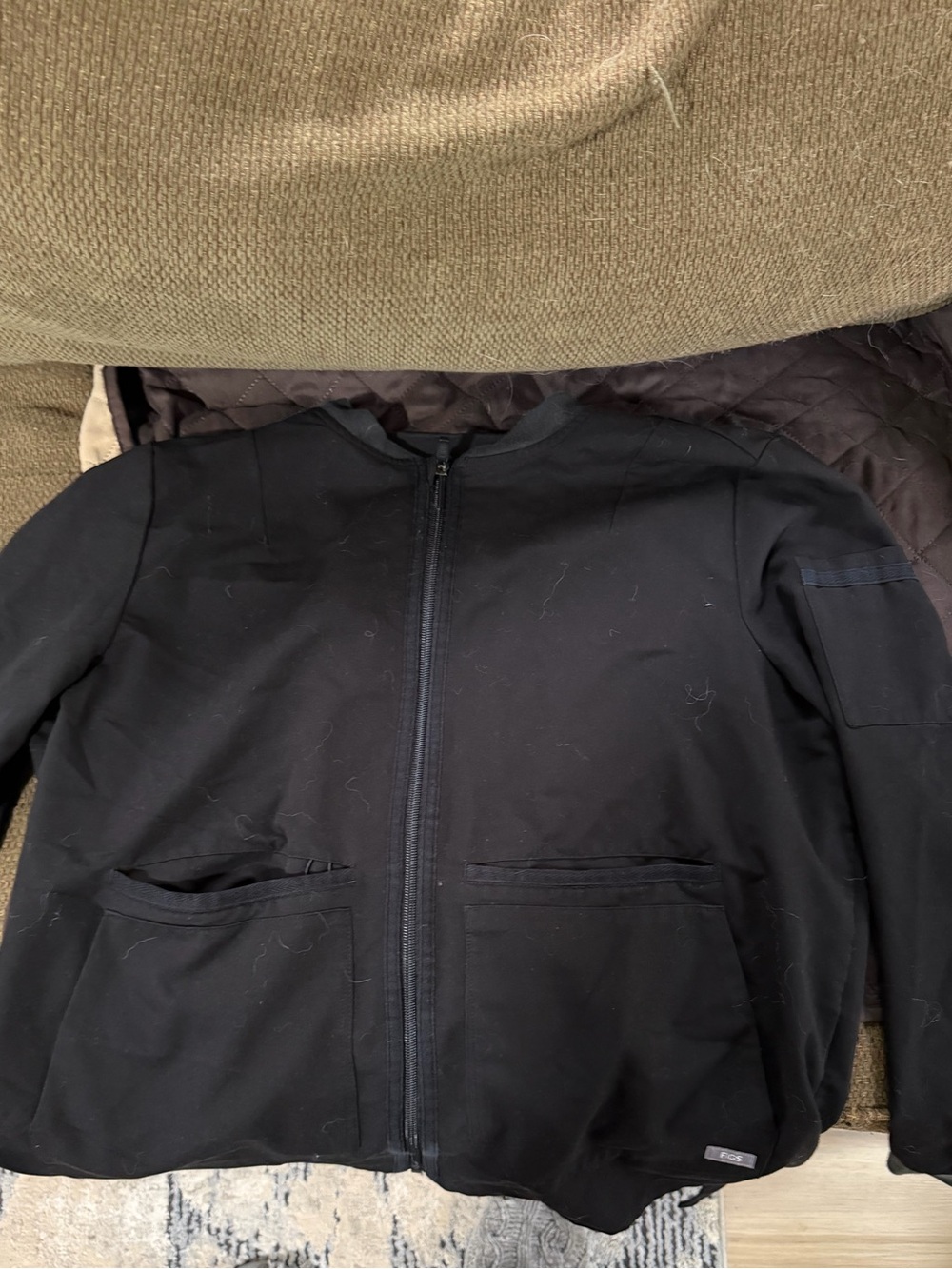 Figs Women's Black Zip Front Lightweight Jacket